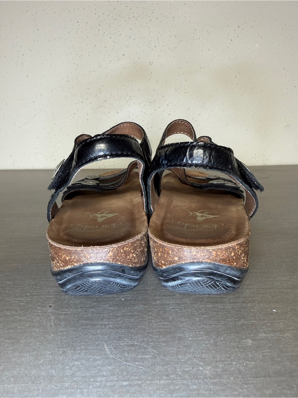 Dansko Jess Black Leather Strappy Slingback Studded Sandals Womens EU 38 US 7.5 - Picture 7 of 9